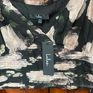 Lulus crop top sheer bell sleeve